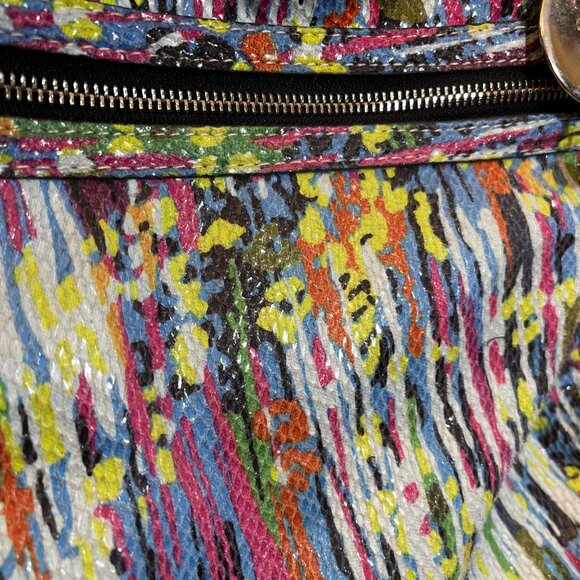 Genne De Rossi Multicolor Textured Shoulder Bag with Front Zippers - Picture 3 of 7